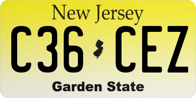 NJ license plate C36CEZ