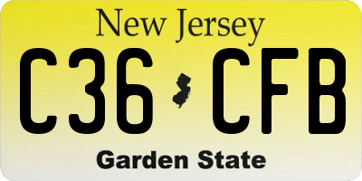 NJ license plate C36CFB