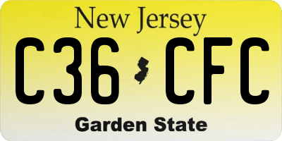 NJ license plate C36CFC