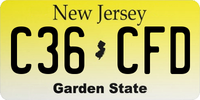 NJ license plate C36CFD
