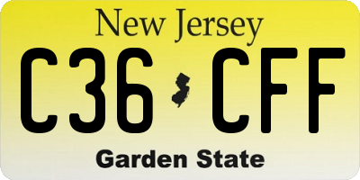 NJ license plate C36CFF