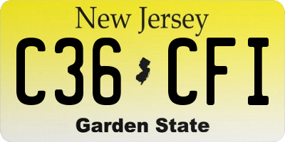 NJ license plate C36CFI