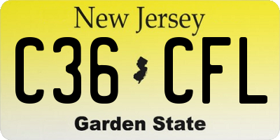 NJ license plate C36CFL