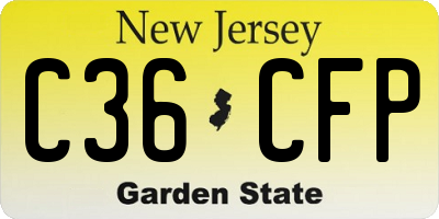 NJ license plate C36CFP