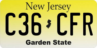 NJ license plate C36CFR