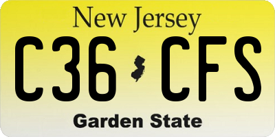 NJ license plate C36CFS