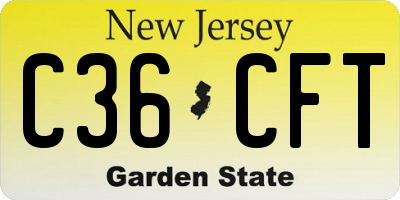 NJ license plate C36CFT