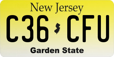 NJ license plate C36CFU