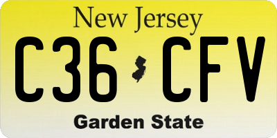 NJ license plate C36CFV