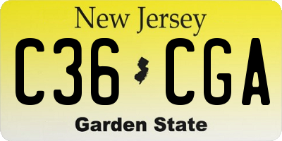 NJ license plate C36CGA