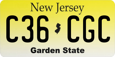 NJ license plate C36CGC