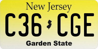 NJ license plate C36CGE