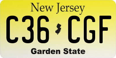 NJ license plate C36CGF