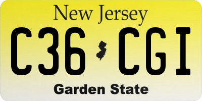 NJ license plate C36CGI
