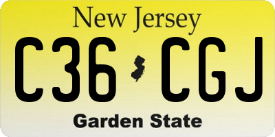 NJ license plate C36CGJ