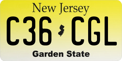 NJ license plate C36CGL