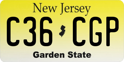 NJ license plate C36CGP