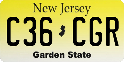 NJ license plate C36CGR