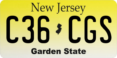 NJ license plate C36CGS