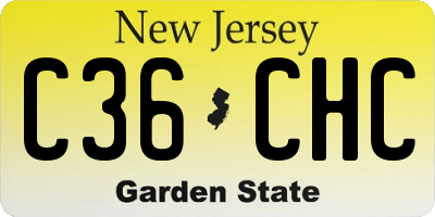 NJ license plate C36CHC