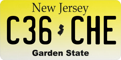 NJ license plate C36CHE