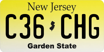 NJ license plate C36CHG