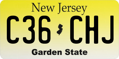 NJ license plate C36CHJ