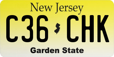 NJ license plate C36CHK