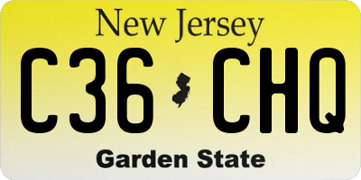 NJ license plate C36CHQ