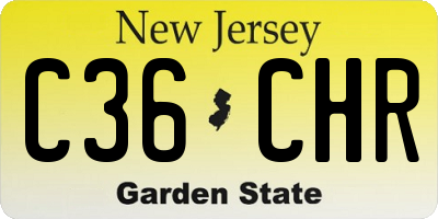 NJ license plate C36CHR