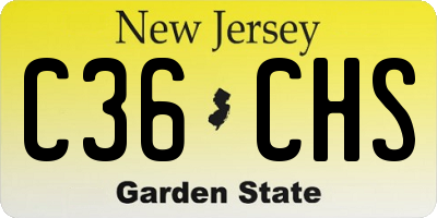 NJ license plate C36CHS