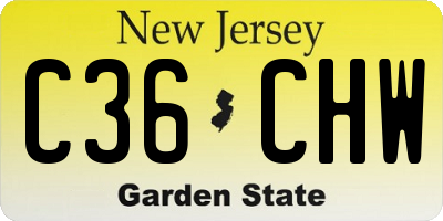 NJ license plate C36CHW
