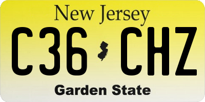 NJ license plate C36CHZ