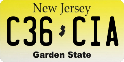 NJ license plate C36CIA