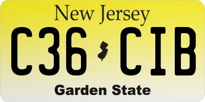 NJ license plate C36CIB