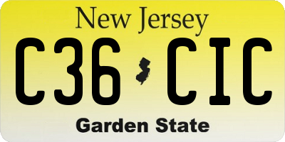 NJ license plate C36CIC