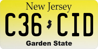NJ license plate C36CID
