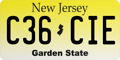 NJ license plate C36CIE