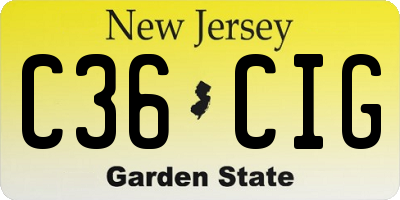 NJ license plate C36CIG