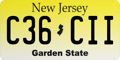 NJ license plate C36CII