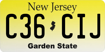 NJ license plate C36CIJ