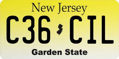 NJ license plate C36CIL