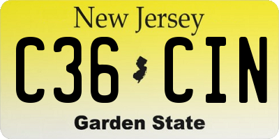 NJ license plate C36CIN