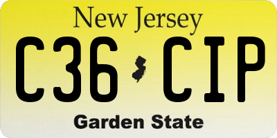 NJ license plate C36CIP