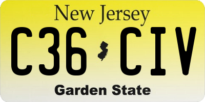 NJ license plate C36CIV