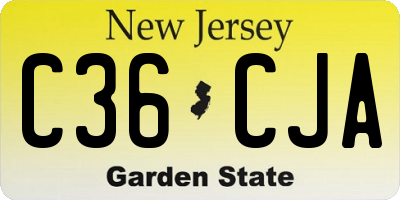 NJ license plate C36CJA