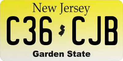 NJ license plate C36CJB