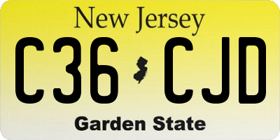 NJ license plate C36CJD