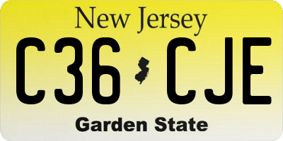NJ license plate C36CJE