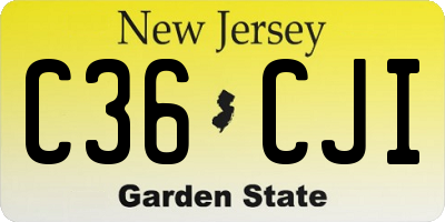 NJ license plate C36CJI